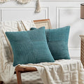 Fancy Homi 2 Packs Teal Euro Decorative Throw Pillow Covers 28x28 Inch by Fancy+Homi