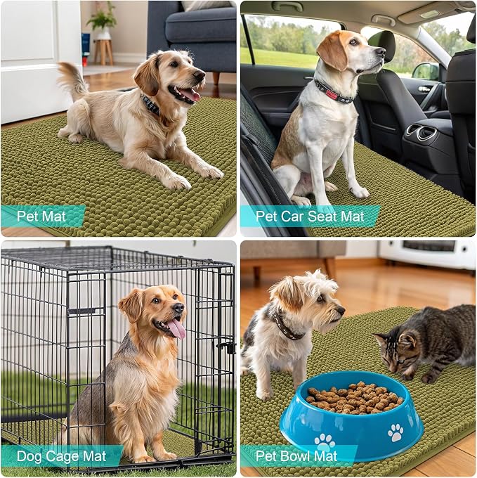 OLANLY Dog Door Mat for Muddy Paws 59x35, Absorbs Moisture and Dirt, Absorbent - Image 7