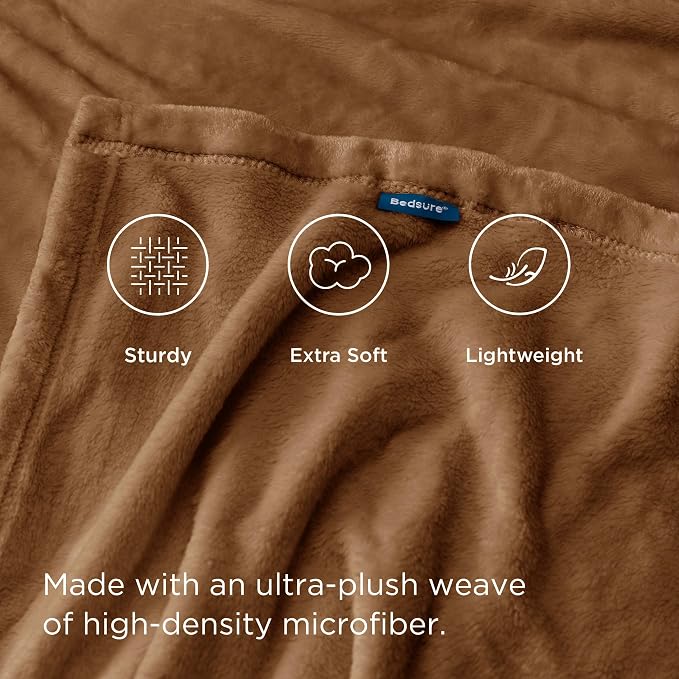 Bedsure GentleSoft Fleece Blanket Twin Size Orange - Image 4