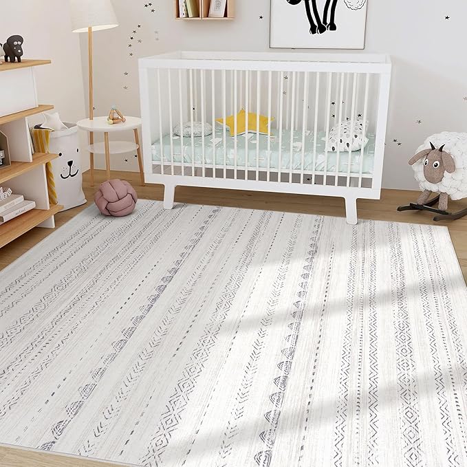 Nakagishi 6x10 Area Rugs Living Room: Washable Boho Large Neutral Soft - Image 7
