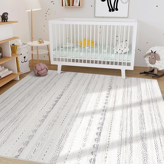 Nakagishi 9x13 Area Rugs Living Room: Washable Boho Large Neutral Soft - Image 7