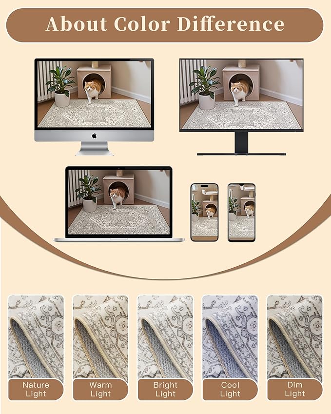 Madane Washable Rug 8x10 Area Rugs - Image 9