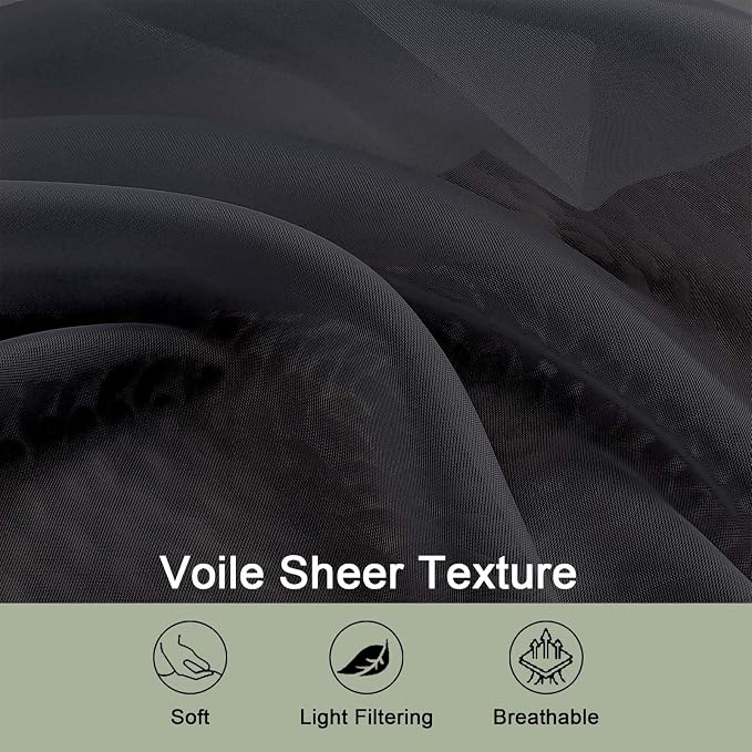 OWENIE Sheer Curtains 84 Inches Long 2 Panels Set, Modern Filmy Rod Pocket - Image 4