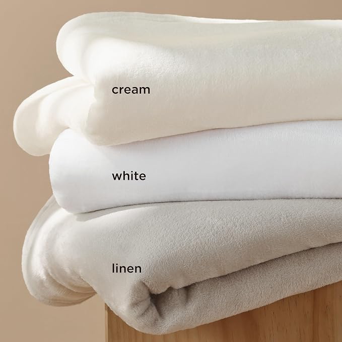 Bedsure Fleece Throw Blanket for Couch Cream - Image 4