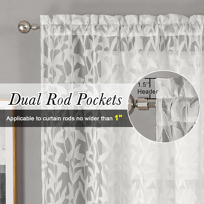 Lecloud Leia Ivory Sheer Valances - Image 5