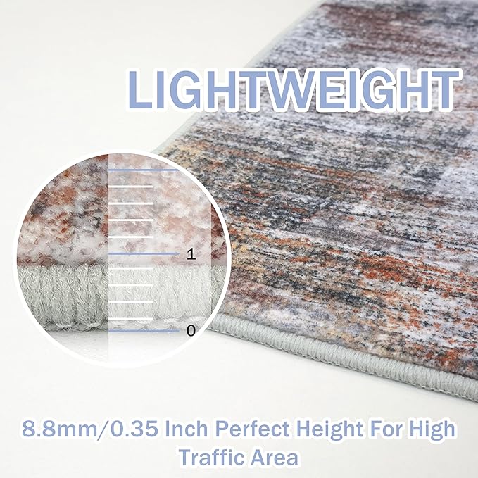 IOHOUZE Abstract Runner Rug 2x12 Ft Washable Runners - Image 5