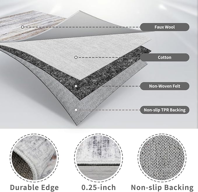 3x10 Washable Runner Rug for Family: Easy-to-Clean Runners for Hallway Entryway - Image 7