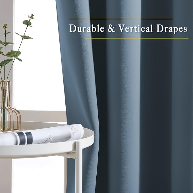 NICETOWN Blackout Smoky Blue Curtains - Image 5