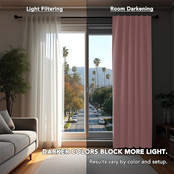 Deconovo Room Darkening Curtains Back Tab and Rod Pocket Curtains Thermal - Image 3