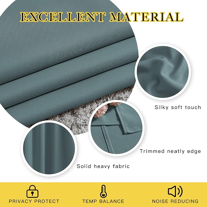 NICETOWN Room Darkening Curtains Extra Long 110 Inches, Grommet Thermal - Image 4