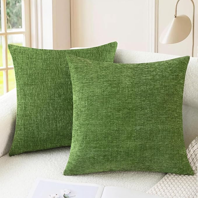 CaliTime Throw Pillow Covers Decorative 26 X 26 Inches Pack of 2 Cozy Chenille by CaliTime