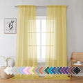 Aiyufeng Yellow Sheer Curtains 2 Panel Sets 96 Inches Long by Aiyufeng