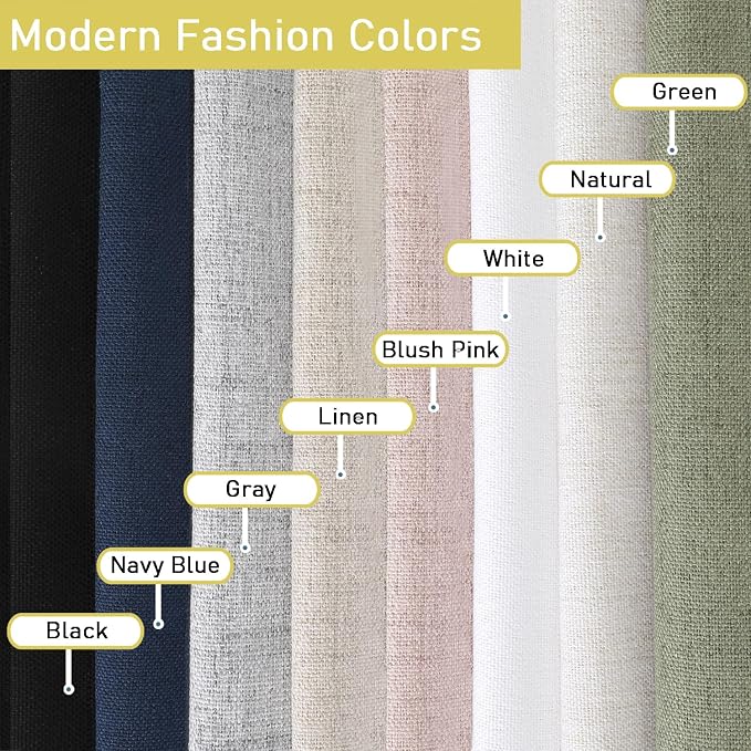 Blush Pink Valances for Windows, Light Filtering Faux Linen Textured Small - Image 9