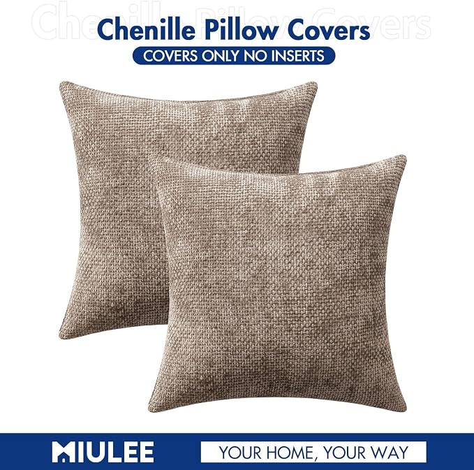 MIULEE Pack of 2 Couch Throw Pillow Covers 18x18 Inch Light Khaki Boho Accent - Image 7