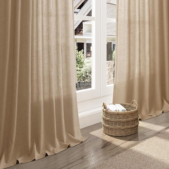 Nanspring Sand Beige Curtains 63 Inch Length - Image 5