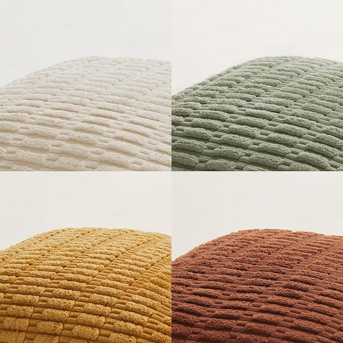 Fancy Homi 4 Packs Boho Fall Small Decorative Throw Pillow Covers 12x12 Inch - Image 5