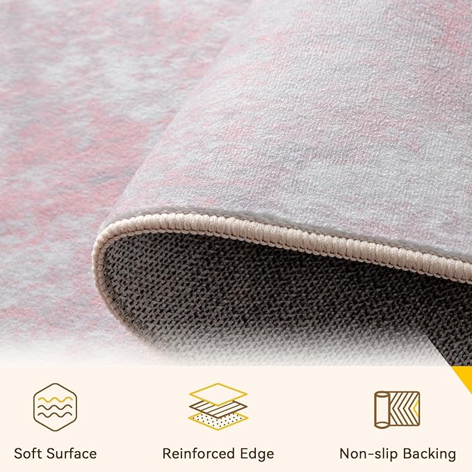 Washable Area Rugs Square 8ft Non-Slip Modern Abstract Soft - Image 2