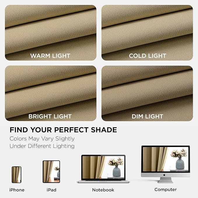 Joydeco Blackout Curtains 72 Inch Length 2 Panels Set, Thermal Insulated Long - Image 8