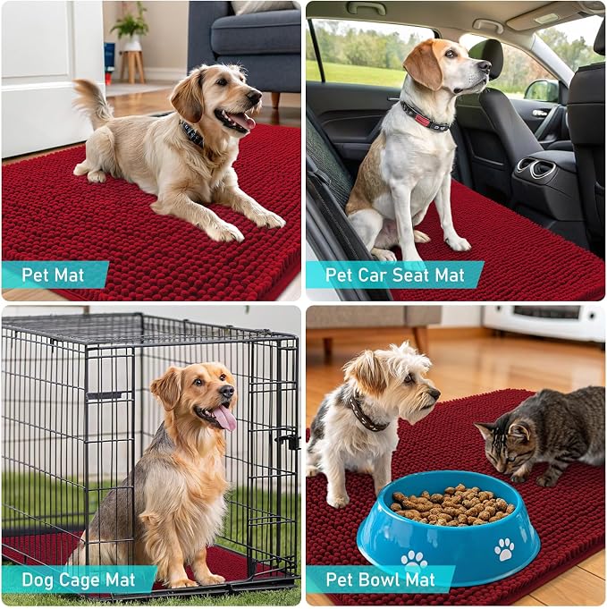 OLANLY Dog Door Mat for Muddy Paws 70x35, Absorbs Moisture and Dirt, Absorbent - Image 7