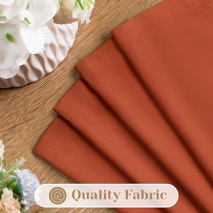 HOMEIDEAS Non-See-Through Fall Burnt Orange Privacy Sheer Curtains, 52 X 45 - Image 4
