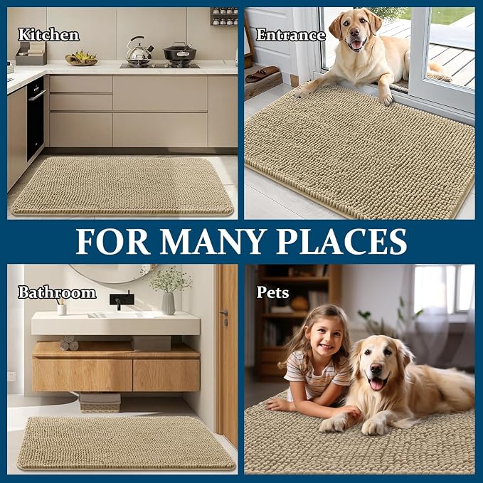OLANLY Dog Door Mat for Muddy Paws 24x16, Absorbs Moisture and Dirt, Absorbent - Image 8