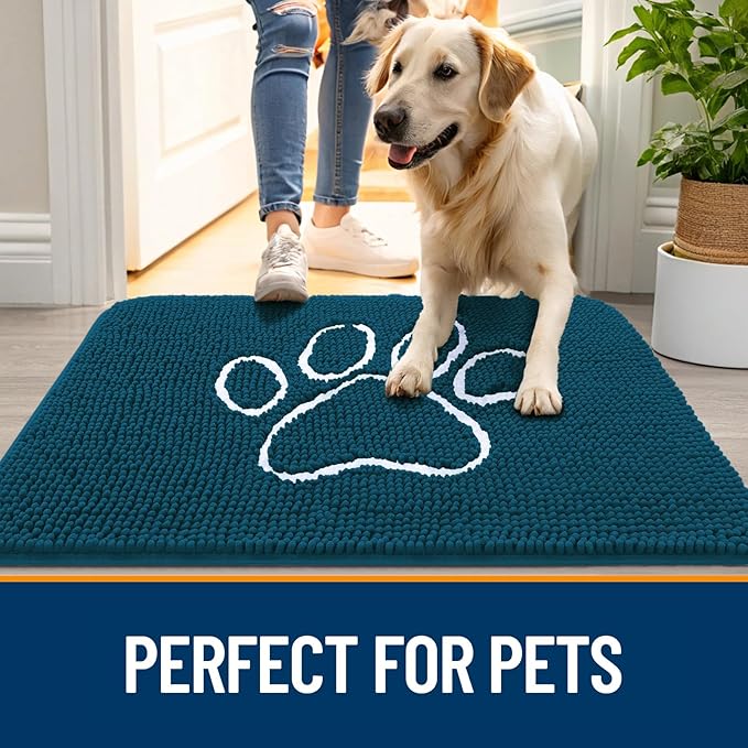 OLANLY Dog Door Mat for Muddy Paws 70x24, Paw Print Design, Absorbs Moisture - Image 6