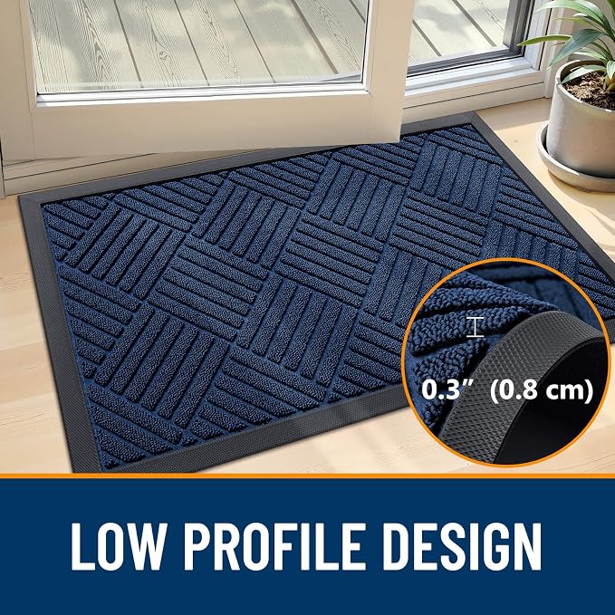OLANLY Front Door Mat Outside Entrance 47x17, Heavy Duty Sturdy Natural Rubber - Image 4