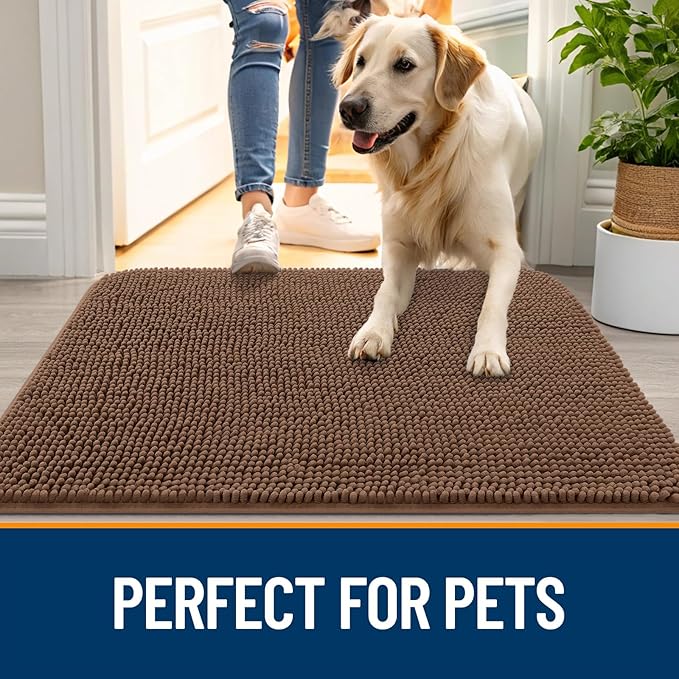 OLANLY Dog Door Mat for Muddy Paws 40x32, Absorbs Moisture and Dirt, Absorbent - Image 6