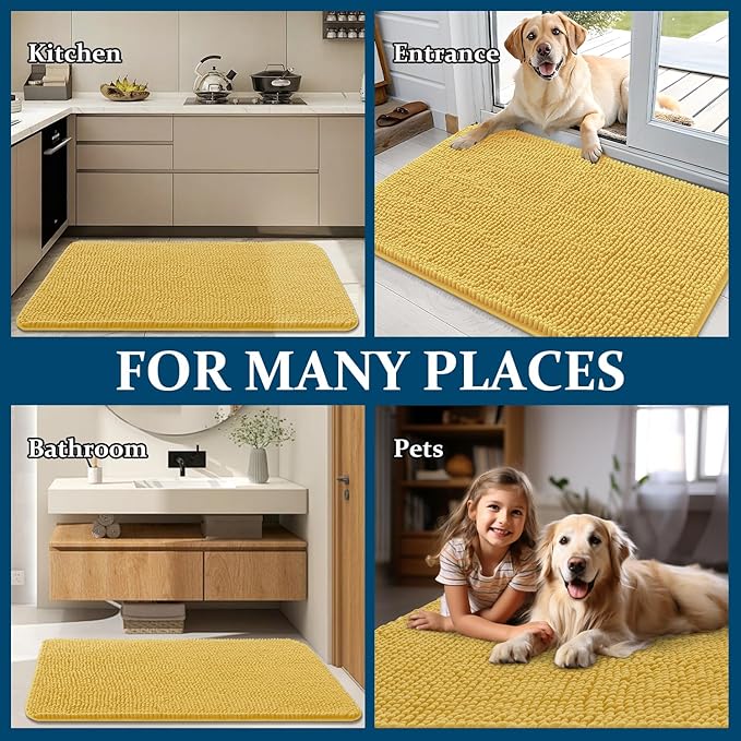 OLANLY Dog Door Mat for Muddy Paws 40x24, Absorbs Moisture and Dirt, Absorbent - Image 8