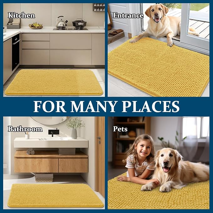 OLANLY Dog Door Mat for Muddy Paws 47x32, Absorbs Moisture and Dirt, Absorbent - Image 8