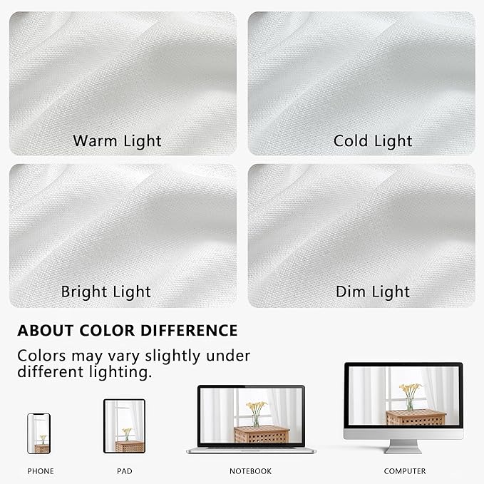 OVZME White Valance for Windows, Light Filtering Thick Textured Small Short - Image 9