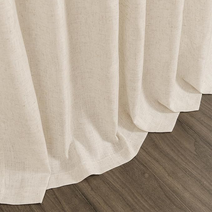 Cream Beige Linen 144 Inch Curtains - Image 9