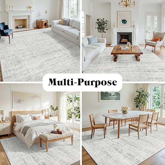 6x9 Area Rugs Washable Rug: Anti-Skid Abstract Modern Living Room Rug Soft Thin - Image 3