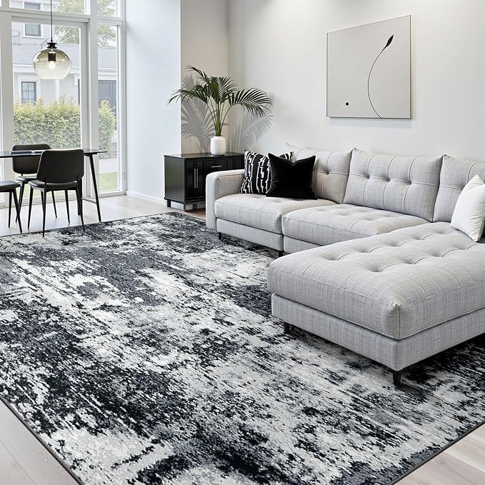 Washable Area Rugs 5'x8' Non-Slip Modern Abstract Soft - Image 2