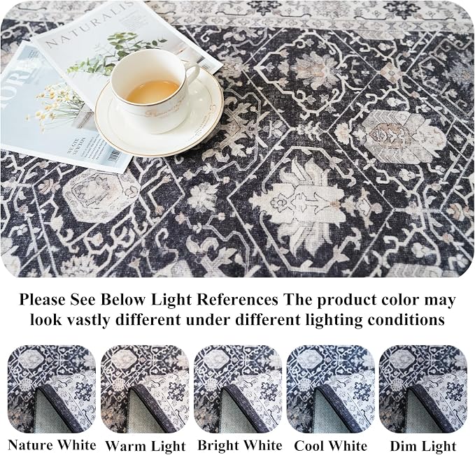 Hallway 2x8 Washable Runner Rug: Oriental Stain Resistant Kitchen Entryway Rugs - Image 3