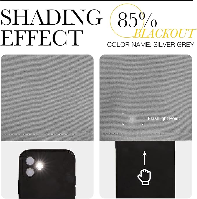 NICETOWN Silver Grey Blackout Curtain Panels - Image 4