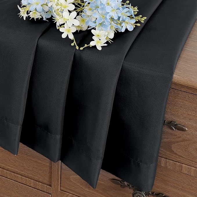 Black Sheer Curtains Tier 30 Inches Length 2 Panels Set, Light Filtering - Image 6