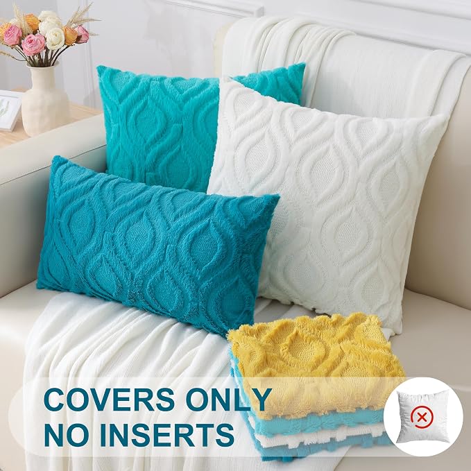 decorUhome Summer Throw Pillow Covers 18x18 Inch Set of 2, Soft Plush Faux Wool - Image 8
