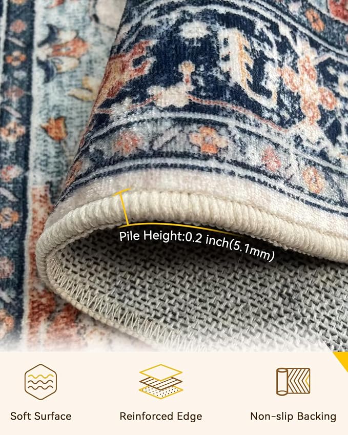 Area Rugs 3'x9' Runner Rug Non Slip Washable - Image 3