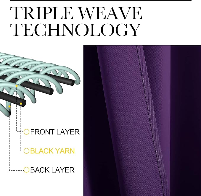 NICETOWN RV Blackout Curtains for Camper Windows, Royal Purple, Kitchen Curtains - Image 3