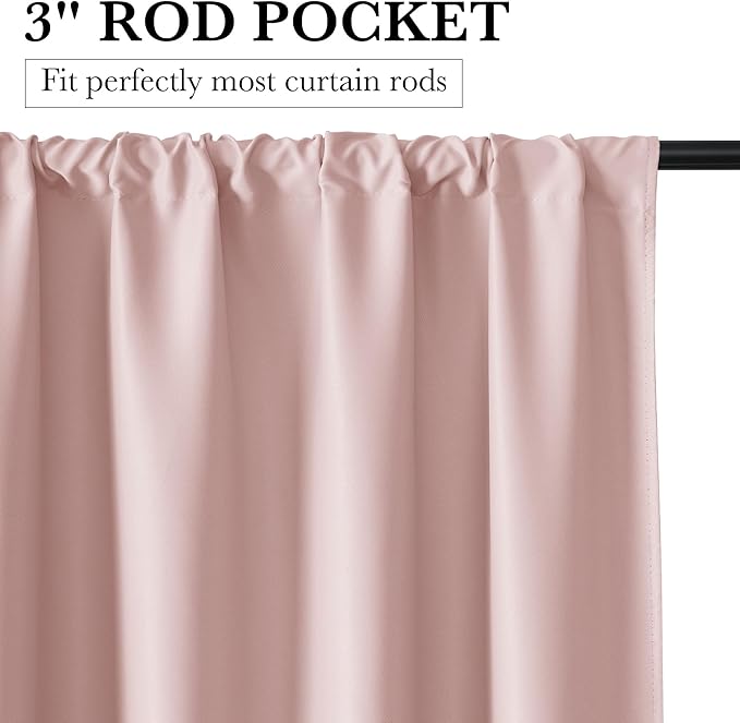 RYB HOME Bedroom Blackout Curtains 84 inches Long, 100% Blackout Thermal - Image 2