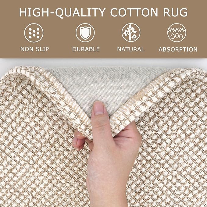 KOZYFLY Washable Area Rug 5x7 ft Rubber Backed Non Slip Rugs - Image 6
