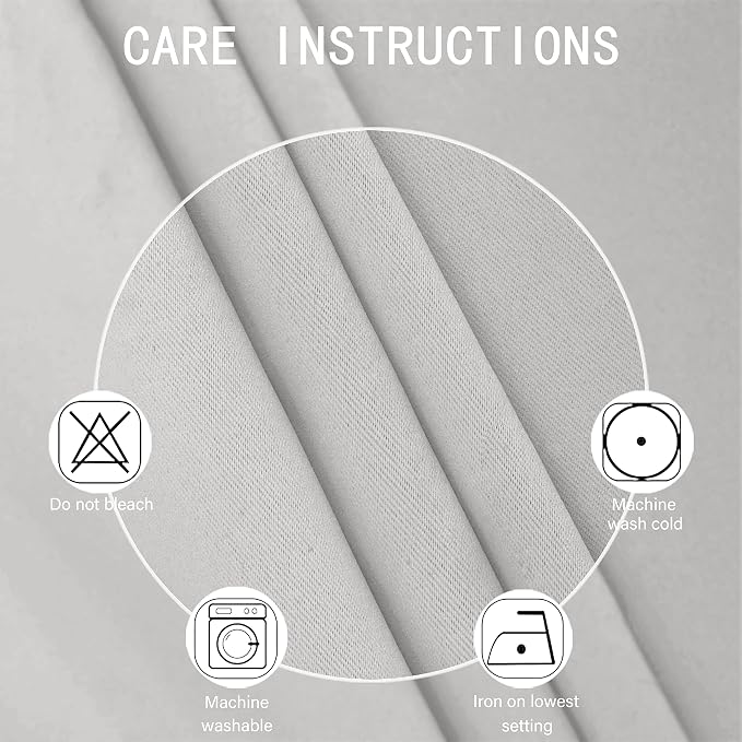 LEMOMO Light Grey Blackout Curtains 34 x 63 Inch Length/Set of 2 Curtain - Image 4
