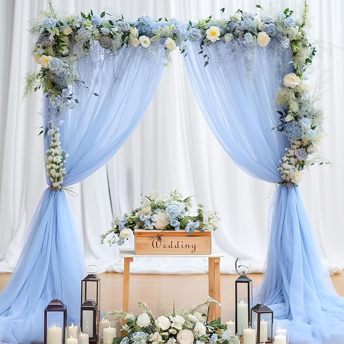 20ft x 12ft Baby Blue Tulle Backdrop Curtain - Image 8