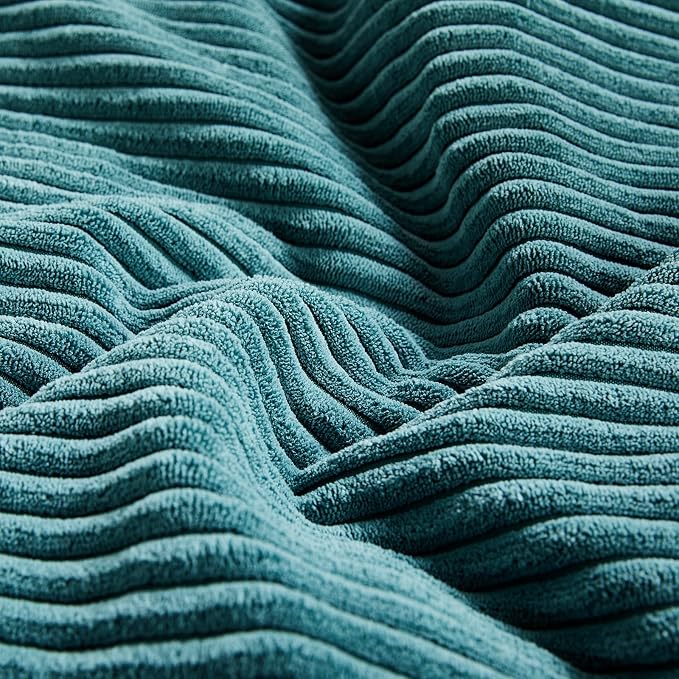 Fancy Homi 2 Packs Teal Euro Decorative Throw Pillow Covers 28x28 Inch - Image 5