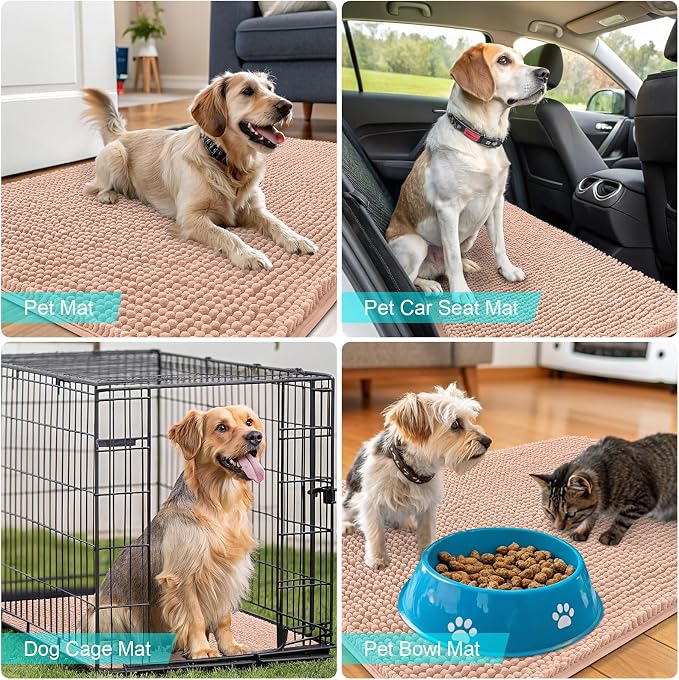 OLANLY Dog Door Mat for Muddy Paws 47x17, Absorbs Moisture and Dirt, Absorbent - Image 7