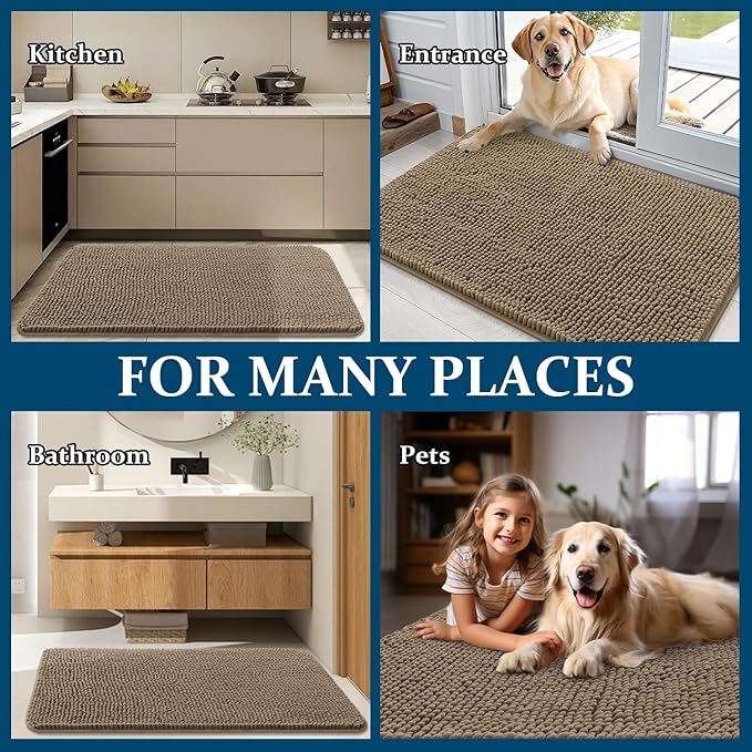 OLANLY Dog Door Mat for Muddy Paws 54x24, Absorbs Moisture and Dirt, Absorbent - Image 8
