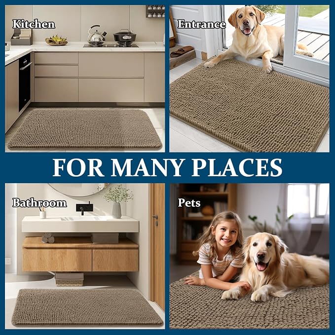 OLANLY Dog Door Mat for Muddy Paws 59x35, Absorbs Moisture and Dirt, Absorbent - Image 8