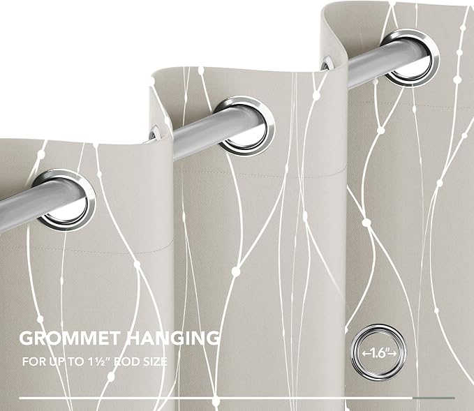 Deconovo Beige Curtains for Living Room, Room Darkening Soundproof Drapes - Image 7