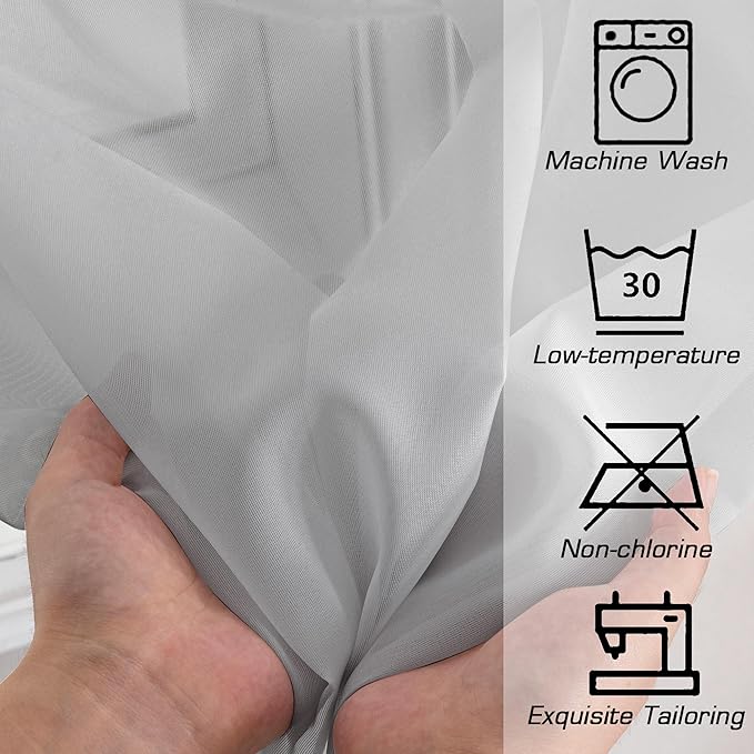 OWENIE Sheer Curtains 63 inch Length - Image 4
